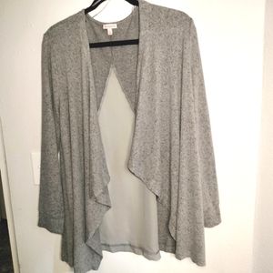 Juicy Couture Cardigan Womens L Gray Open Waterfall Long Sleeve Preloved